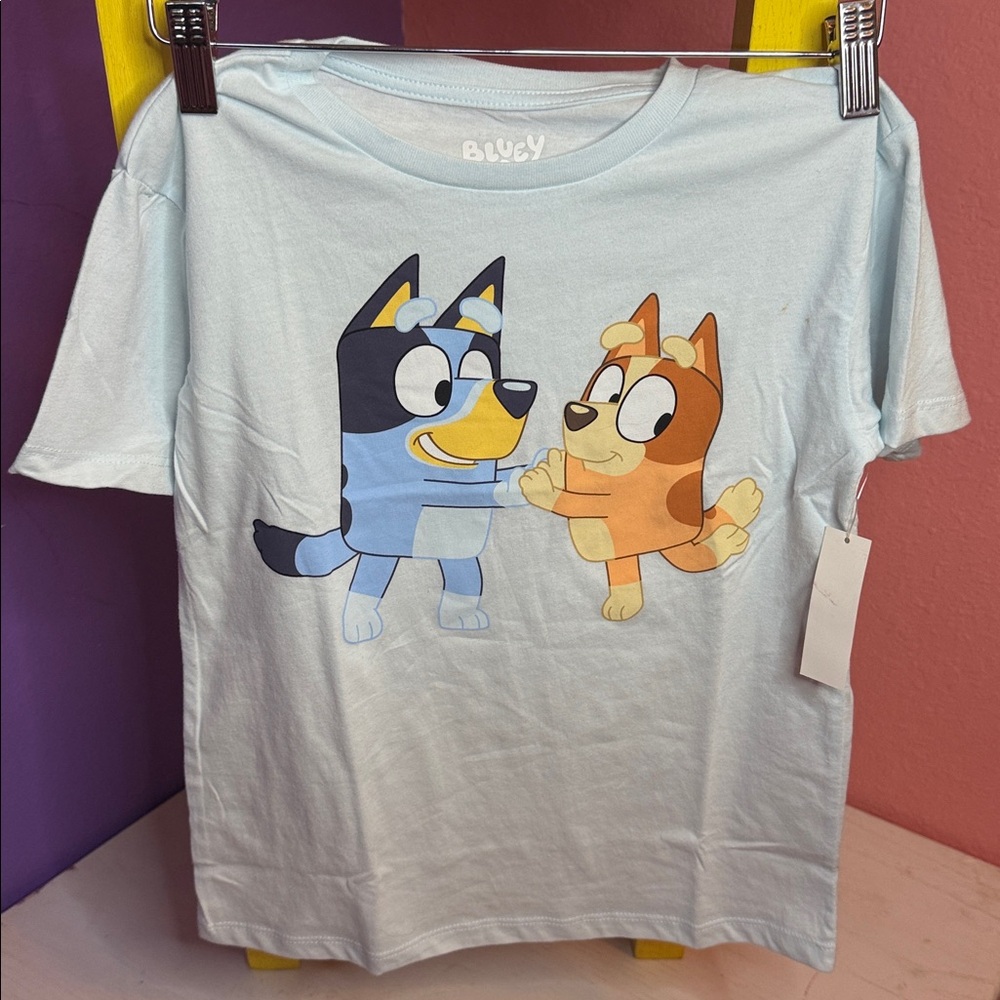 MAD Engine Light Blue Kids Shirt with Cartoon Characters